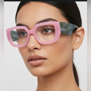 ✨Pink and Green Women's Fashion Personality Statement Glasses